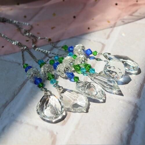Crystal Pendant Necklace Heart Leaf Jewelry Charm Fashion Accessory Home Window Garden Decoration 2021 Hot