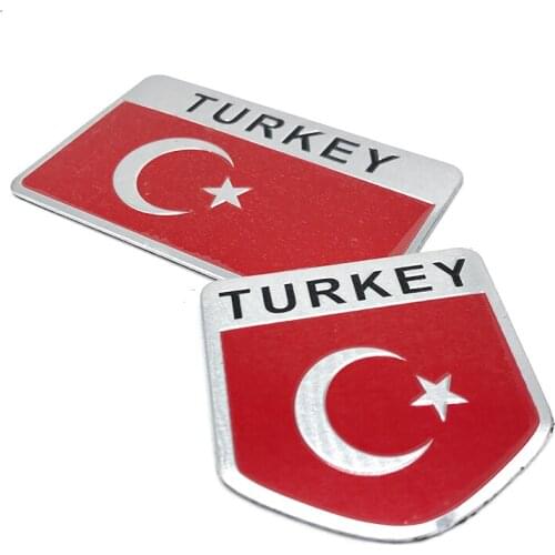3D Metal Turkey National Flag Emblem Badge Car Sticker Motorcycle Decal for Honda Toyota Nissan Mazda KAWASAKI SUZUKI YAMAHA BMW