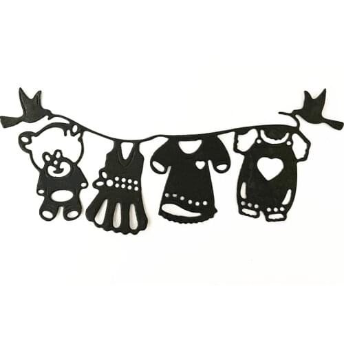 Baby Clothes bear banner Metal Cutting Dies Mold Punch Stencils DIY Scrapbooking Paper Album Photos Cards Dies Cut