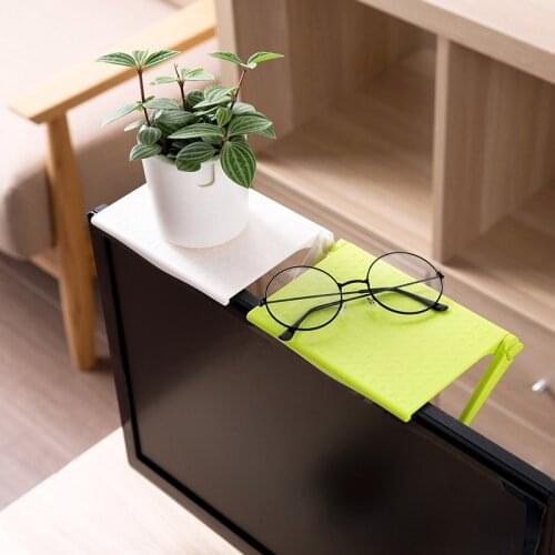 Multifunction Computer Monitor Storage Rack Home Office Desktop Finishing Shelf Plastic Folding Hanging Clip Holder Organizer
