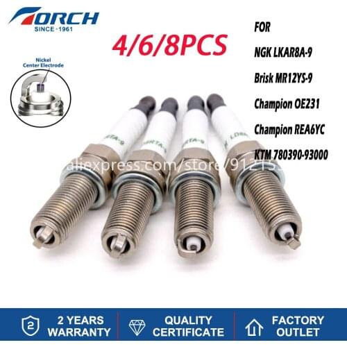 Lots Alternative Original Spark Ignition Candle Torch LD8RTA-9 Compatible with NGK LKAR8A-9 Brisk MR12YS-9 Champion REA6YC
