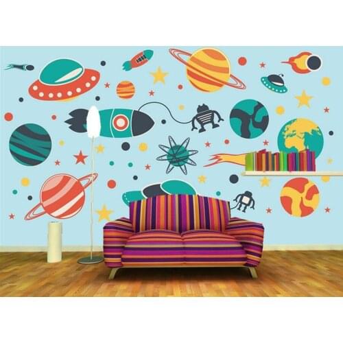 Custom wallpaper wall murals,Cartoon space mural papel de parede, living room TV sofa background wallpaper for childrens rooms