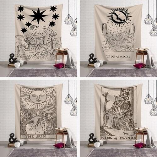 Nordic Tarot Tapestry Abstract aesthetics farmhouse decor wall hanging boho decor 3d print college dorm wall cover Polyester