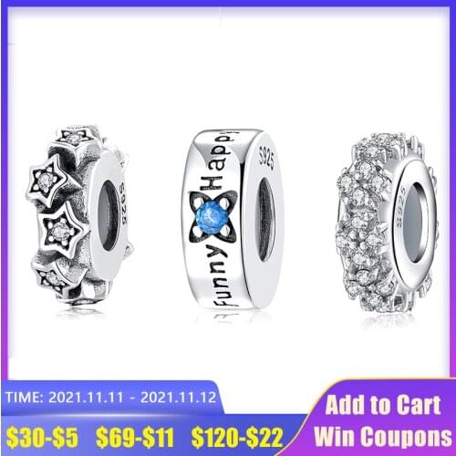 New DIY gift 925 Sterling Silver like crystal CZ fine Stopper spacer Beads Fit Original europeu Charm Bracelet Jewelry making