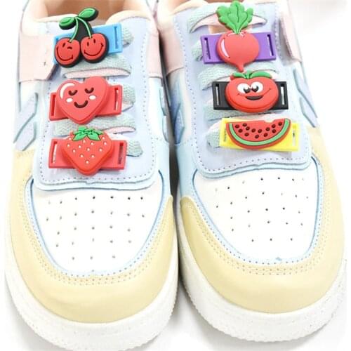 Novel 1pcs plimsolls canvas Shoe Charms Decoration Buckle JIBZ DIY fruit combiation pin party Gifts drop shipping