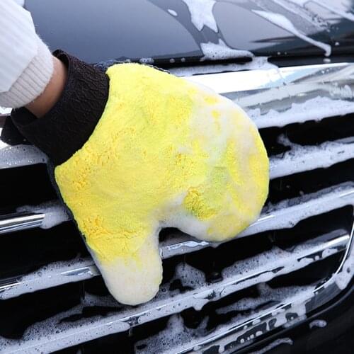 Car Washing Gloves Cleaning Mitt Wash Glove Maintenance Soft Coral Fleece Car Washing Brush Cloth For Motorcycle Auto Home