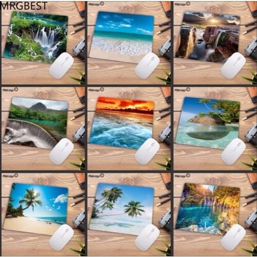 MRGBEST Beach Waterfall Gaming Speed Rubber Mouse Pad Mousepad Laptop PC for DOTA 2 LOL CSGO Play gamers 18X22CM Mat