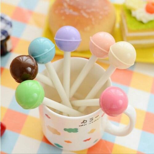 Random 1PCS Black Ink 0.38mm Pen Refill Kawaii Office Ballpoint Pen Creative Lollipop Snowman Pattern School Stationery Supplies