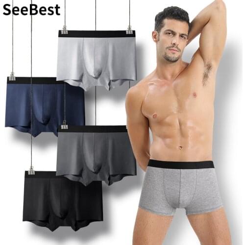 SeeBest Mens Boxer Set Cotton Underwear For Male Breathable Loose Underpants Large Plus Size 6XL Shorts Solid Brand Winter 100KG