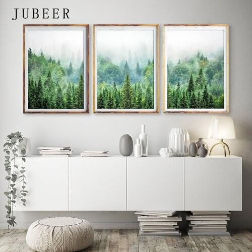 Scandinavian Style Forest Print 3 Piece Wall Art Landscape Posters On the Wall Modern Decorations for Home The Picture
