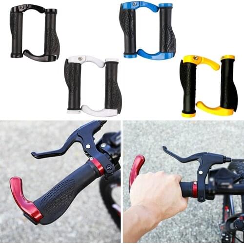 Bicycle Grip Handlebar End Cap Aluminium Alloy Lock Mountain Handle Bar Grip Trek Bike Anti-Skid Rubber Bicycle Skid-Proof Grips