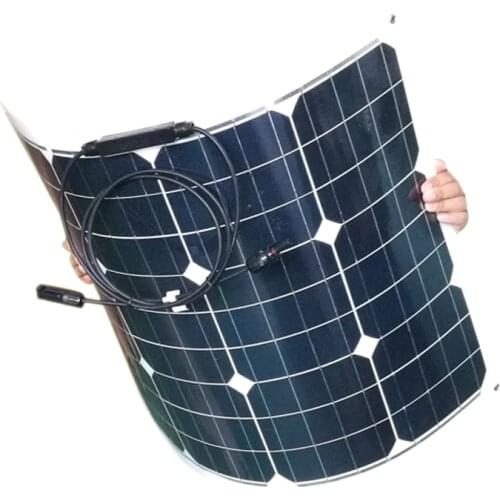 Waterproof Placa Solar 12v 55w 5 Pcs Solar Battery Charger Solar System Off Grid 255w Phone Led Light Car Camp Caravan Boat