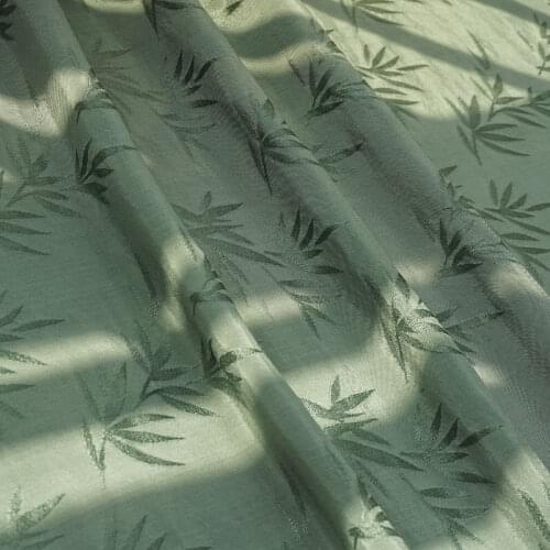 High quality rayon tissus Beautiful bamboo leaf jacquard fabric High end dress DIY cheongsam tissus 100*155cm