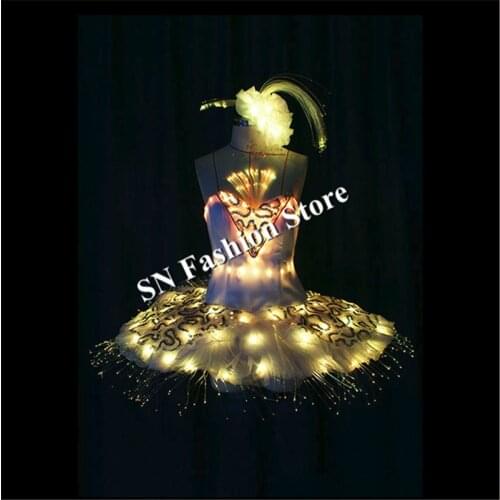 TC-33 LED women dress Full color colorful light costumes skirt luminous ballroom clothe programmable bar club dance ballet wears