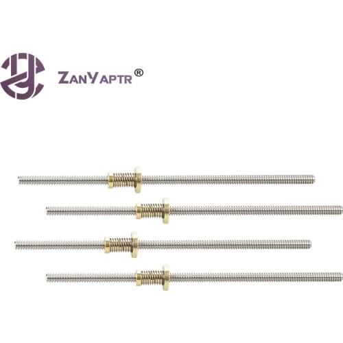 1Set Lead 2mm T-type Stepper Motor Trapezoidal Lead Screw 200/250/300/350/400/500mm+Anti Backlash Nut For CNC & 3D Printer