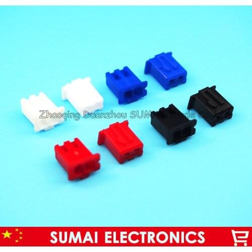 2 Pin female connector plug without Pin ,2.54mm XH-2P plastic connector for PCB/electronic circuit ect.Red,Black,Yellow,Blue