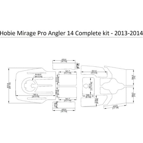 2013-2014Hobie Mirage Pro Angler 14 Complete kit Kayak Boat EVA Decking Mat Pads Kit 1/4"
