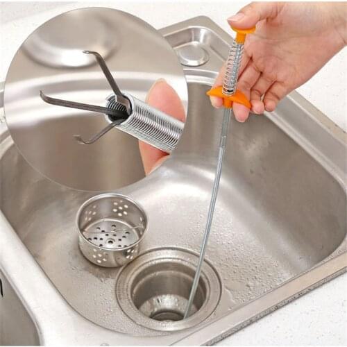 60cm Drain Cleaner Sewer Cleaning Brush Toilet Cleaner Home Bendable Sink Tub Toilet Dredge Pipe Snake Brush Tools Bathroom