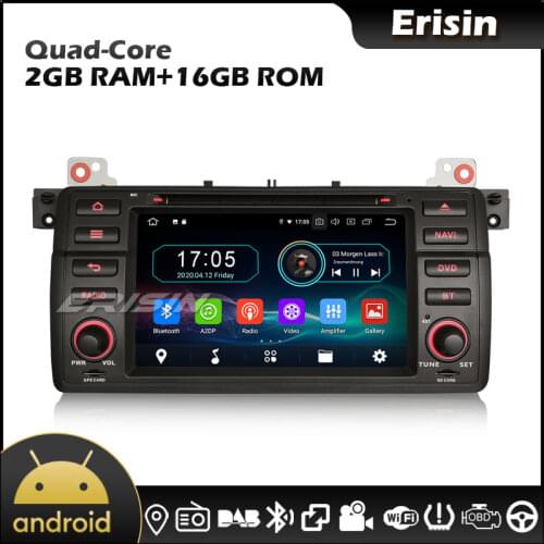 Erisin 5946 7" Android 10.0 Wifi 4G Carplay DAB SWC Car Stereo for BMW 3er E46 M3 318 320 MG ZT Rover 75