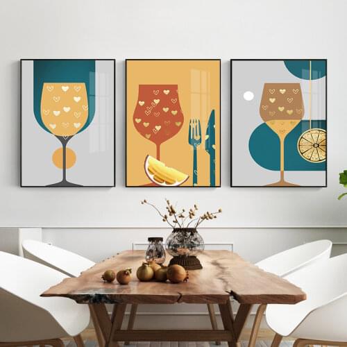 Frameless Fresh Restaurant Modern Wall Painting Kitchen Restaurant Background Wall Simple Decorative Painting Nordic Hall Mural