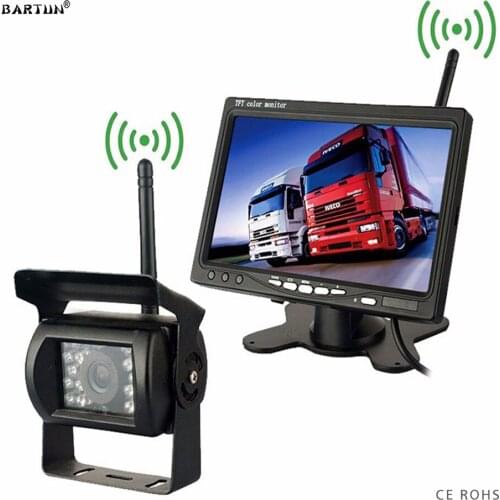 Truck Wireless Rearview Camera System Parking Sensor Rear Car Camera 7 Inch Monitor With Remote Control For All Large Vehicles