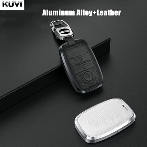 Alloy Leather Car Smart Key Case Cover Shell Fob For KIA RIO 5 QL Sportage 4 Cerato Optima K2 K3 K5 Ceed Sorento Soul Picanto