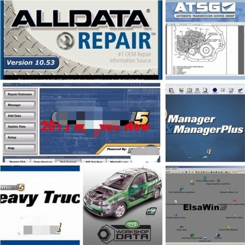 2020 Hot Auto Repair Alldata Software V10.53 mit//chell OD5 software 2015 Vivid workshop atsg 2017v ElsaWin 1tb hard hdd usb3.0