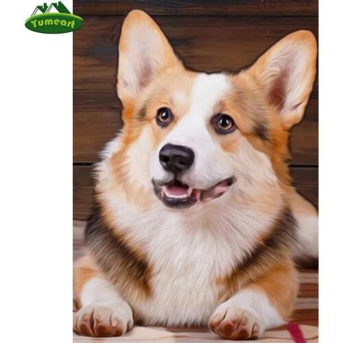 Full Square Drill Diamond Painting by Number Welsh Corgi Dog 5D Diamond Embroidery Animal Pet Diamond Mosaic Picture Rhinestone