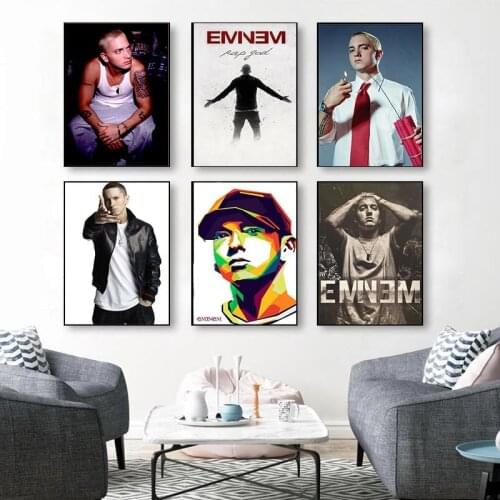 Canvas Painting Eminem Hip Hop Rap God Super Rapper Singer Music Star Posters And Prints Wall Art Picture Abstract Home Decor