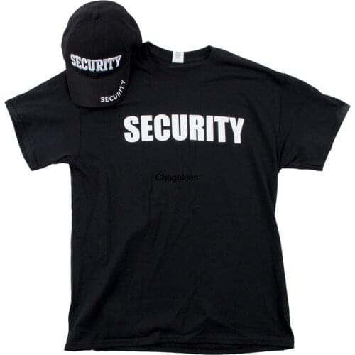Security Hat & T-Shirt Bundle Matching Security Guard Officer Uniform Kitmen or women