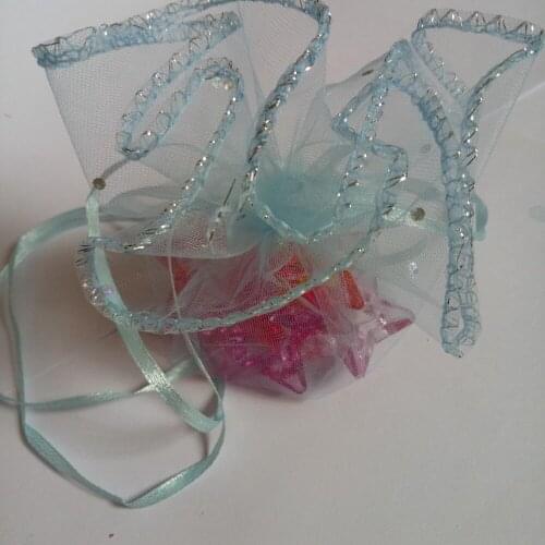 Diameter/26/35/40cm sky blue Round Drawstring Bag birthday Gift Bag for jewelry Packaging display bags Organza bag envio gratis