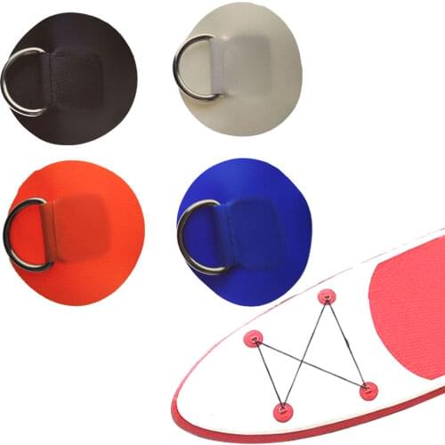 Diameter 6.5cm PVC Round Pad Patch with Stainless Steel D Ring for Surfboard Inflatable Boat Raft Dinghy Kayak