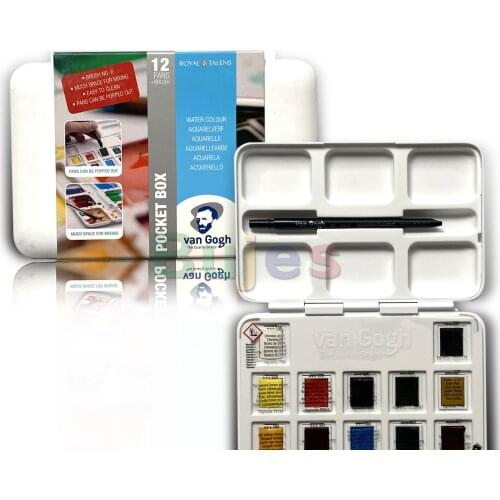 Van Gogh Solid Watercolor Set 12 Color Watercolor Painting Set Acuarelas Art Supplies,Professional Oil Paint Pigment Set