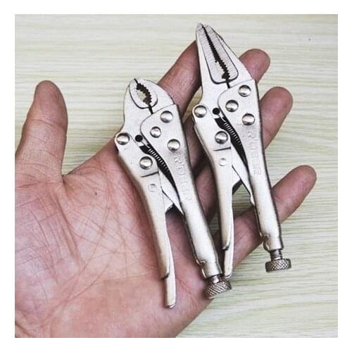 # 2Pcs Pack Mini Locking Grip Pliers Set Vise Long Nose Jaws Clamp Welding