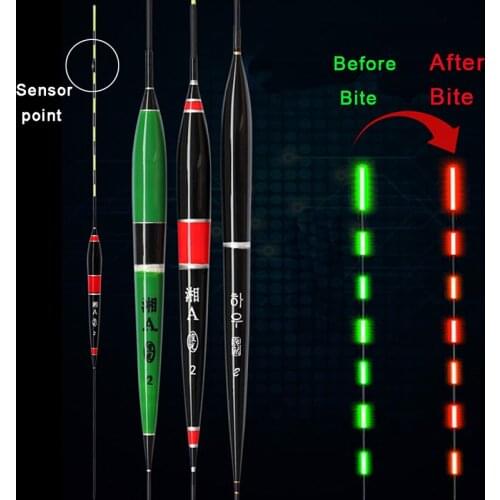 New Fishing Bite Hook Color Changing Luminous Drift Gravity Sensing Day And Night Electronic Floating Float With Nano Fish Float