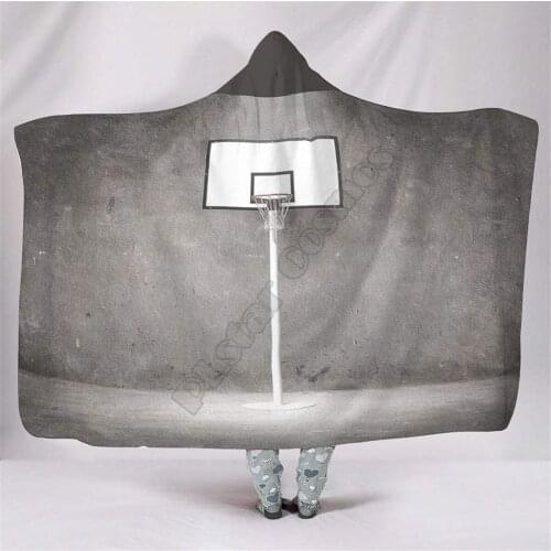 Hooded Blanket 3D Printed Basketball Hoop Wearable Super Soft Throw Blanket Adult Women Men Drop Shipping