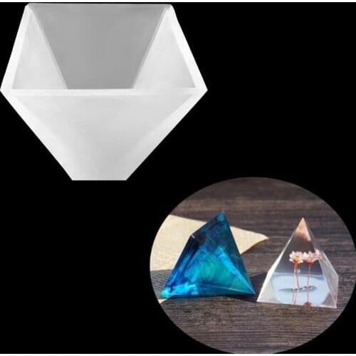 Pyramid Silicone Mold Resin Jewelry Making Mould Epoxy Pendant Craft DIY Tool 50*50mm SCIE999