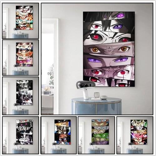 Anime Characters Dragon Ball, One Piece, Naruto Eyes Canvas Oil Painting Art Poster Decorative Painting Mural Home Decoration