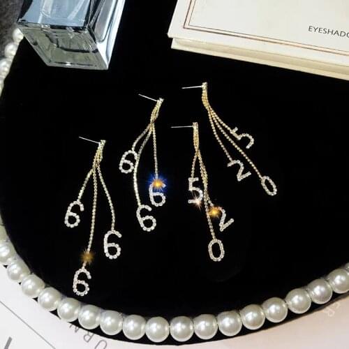 2020 Wholesale Korean Version of The New Creative Number 520 666 Earrings Letter Earrings