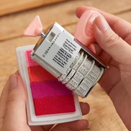 1pc Vintage Plastic Rolling Stamp DIY Date Wheel Seal Craft Decor Scrapbooking Diary Book Photo Album for Parties Card Making