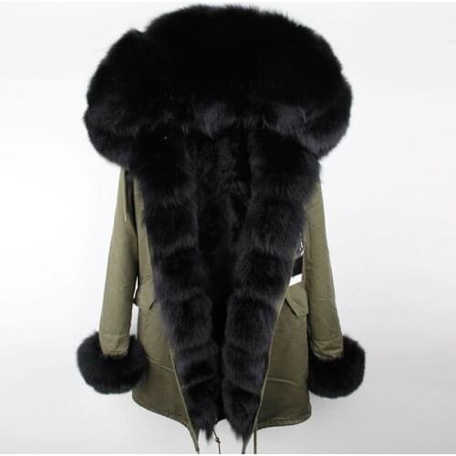 7xl real fur coat waterproof jacket winter women long luxurious large real fox fur coat streetwear 2021 new plus size