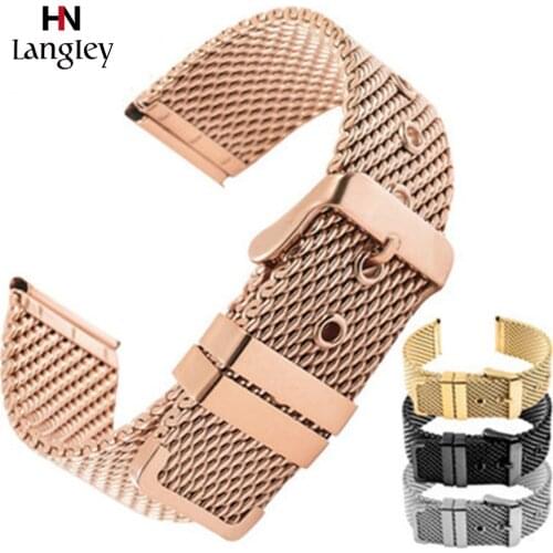 Ultra Thin Milanese Straps Wristwatch Bracelet Link Bands 304 Stainless Steel Mesh Wristband 18mm 20mm 22mm 24mm Watches Straps