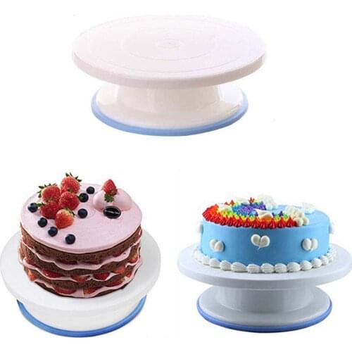 11 Inch Rotating Cake Turntable Plastic Dough Knife Decorating Turntable Anti-skid Round Cream Cake Stand Cake Rotary Table