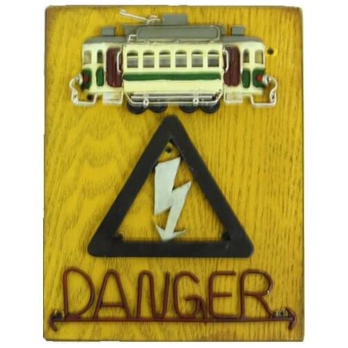 Signboard Hazard Tram Figured - Cafe, Restaurant, Hotel-Wall Lettering-Gift, Trinket, Vintage, quality Metal Durable