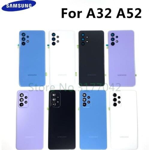 For SAMSUNG Galaxy A32 4G A325 5G A326 A52 A525 A526 Back Battery Cover Rear Door Case Housing Panel Plastic Shell Camera Lens