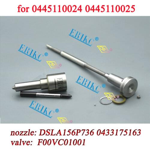 ERIKC diesel injectcr overhaul spare parts DSLA156P736 F00VC01001 repair kits F00R J03 515 for 0445110024, 0445110025 6110700687