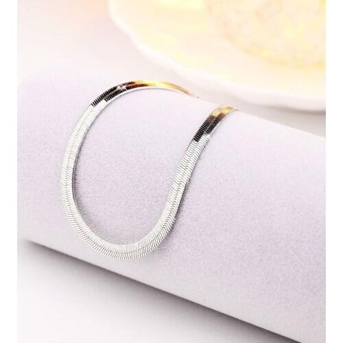 Hot charms 4MM Blade Chain 925 sterling Silver Bracelet for Women Men Fashion party Wedding Fine Jewelry Holiday gifts