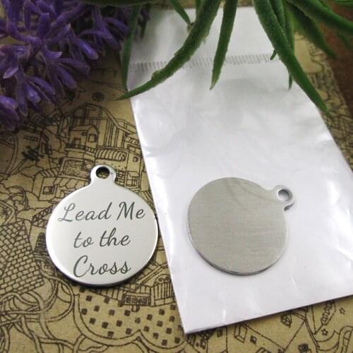 20pcs--"Lead Me To The Cross"stainless steel charms 5 styles for choosing DIY Charms for necklace bracelets