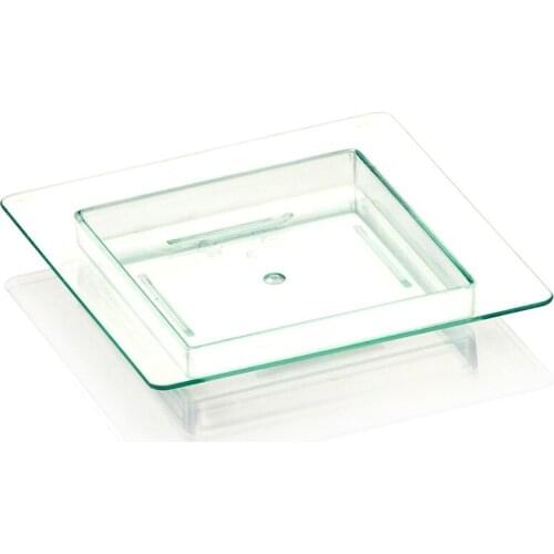 Promotion - Party Wedding Supplies, Disposable Plastic Tableware, 75*75mm White Modern Edge Dessert Plate, 10/Pack