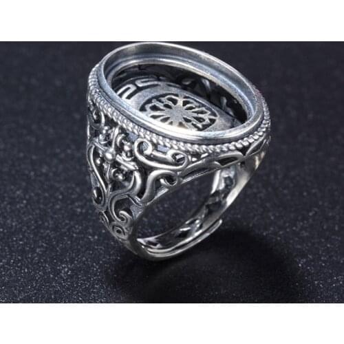 14.5*22mm 925 STERLING SILVER Semi Mount Bases Blanks base blank Pad VINTAGE rings ring Setting jewelry findings men DIY A4957